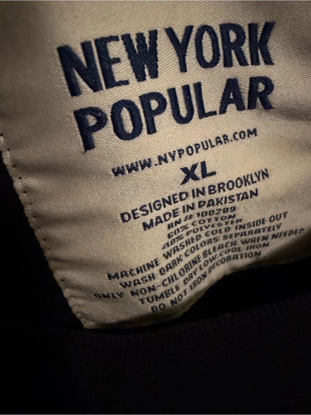 New York Navy Crewneck Sweatshirt Casual Pullover